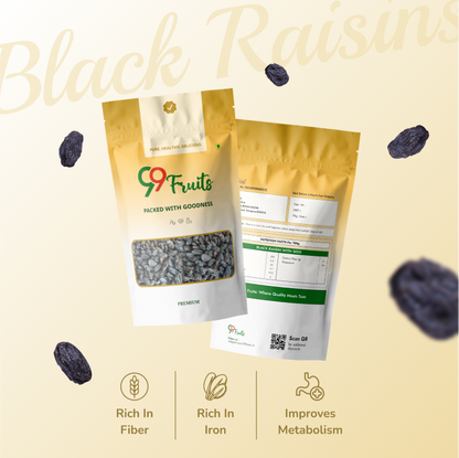 Premium Black Raisins with seeds