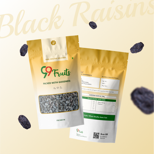 Premium Black Raisins with seeds